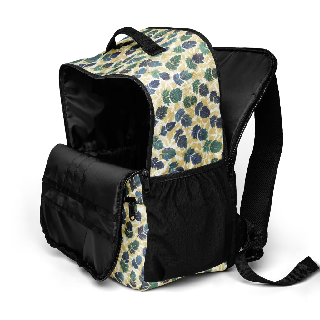 Golden Leaf Drift on Utility Backpack — Top print