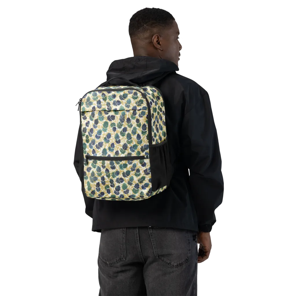 Golden Leaf Drift on Utility Backpack — Back