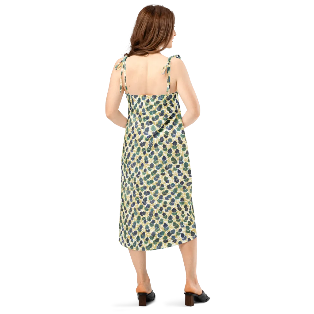 Golden Leaf Drift on Slip Dress — Back