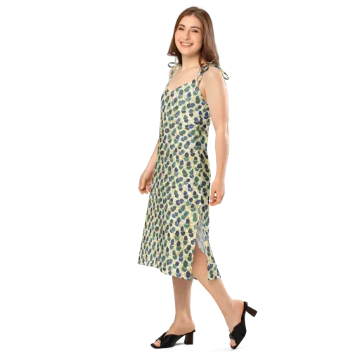 Golden Leaf Drift on a Slip Dress