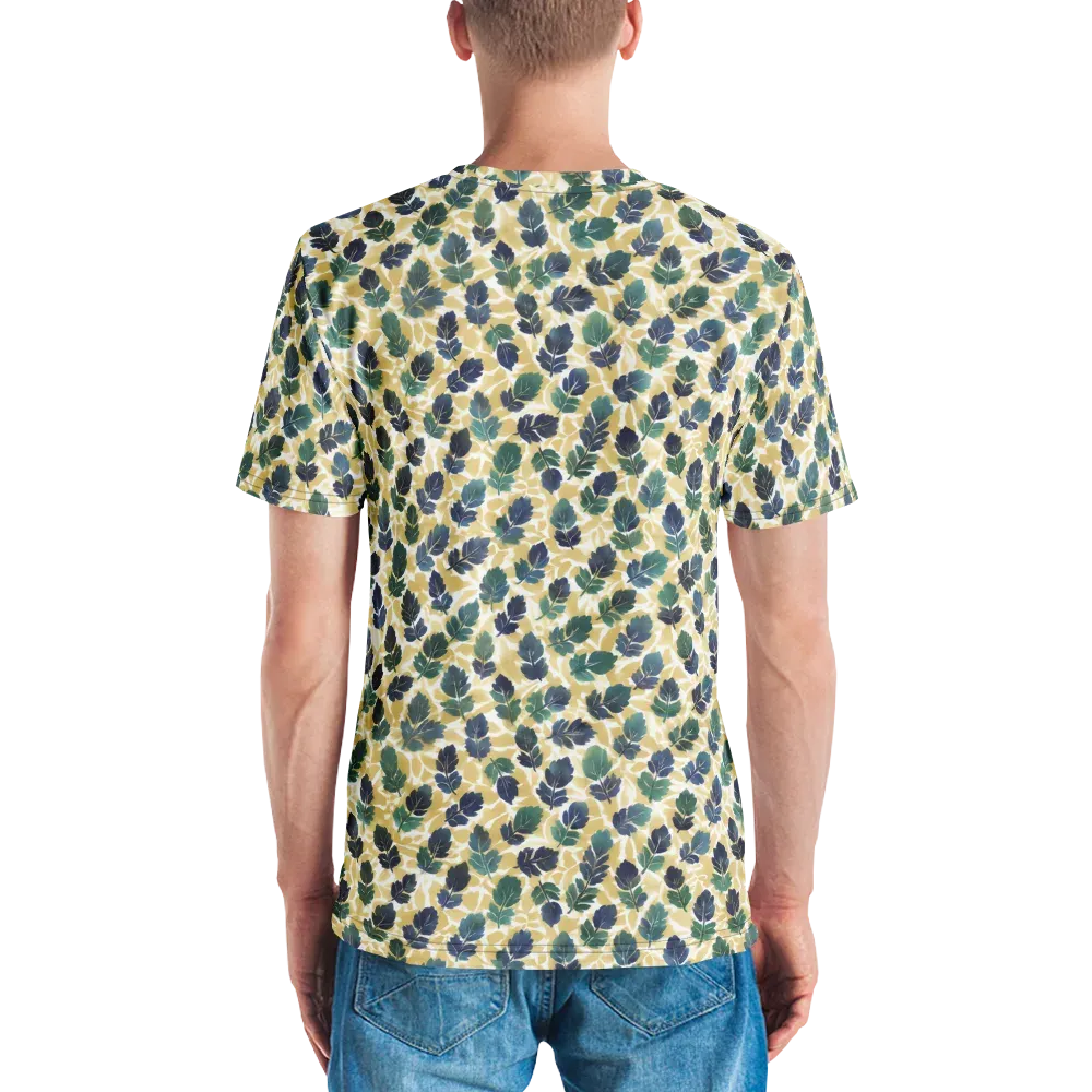 Golden Leaf Drift on Men's Crew Neck T-Shirt — Back
