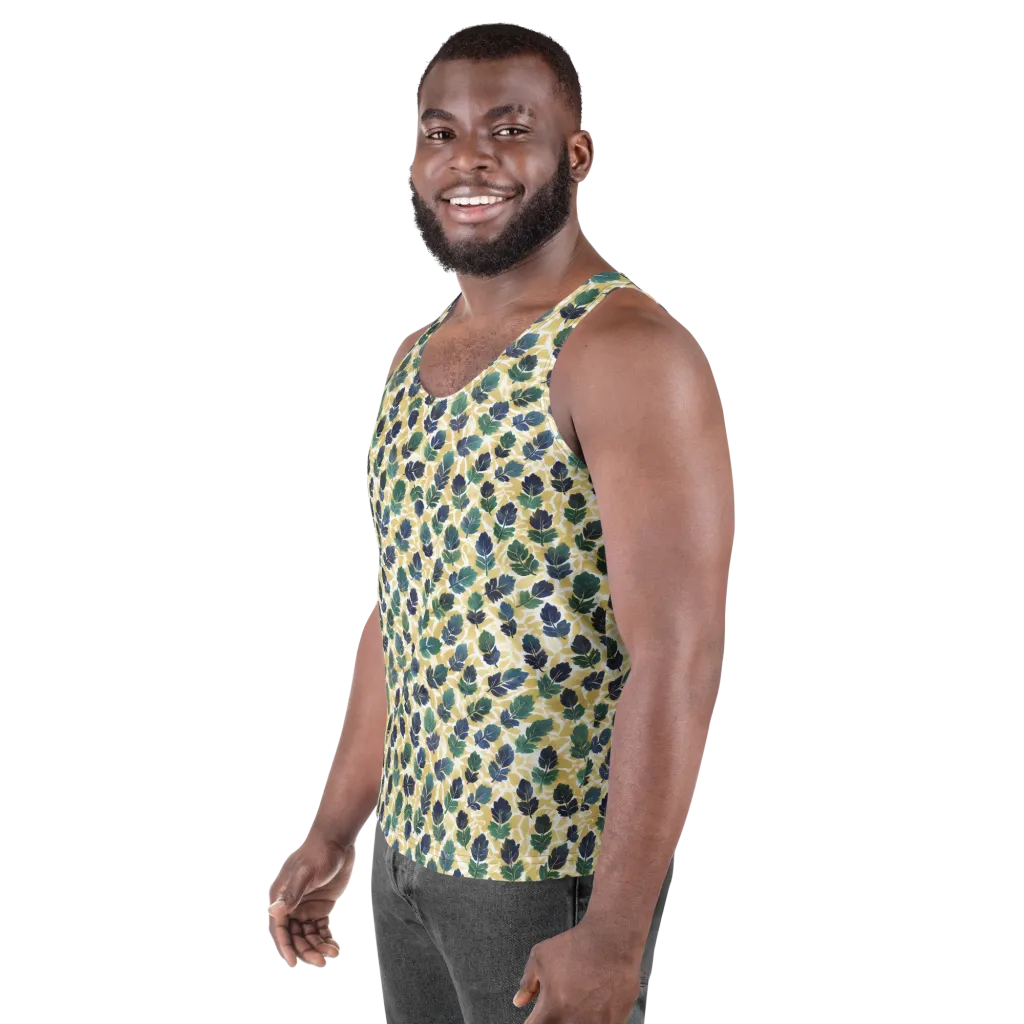 Golden Leaf Drift on Men's Tank Top — Left Front