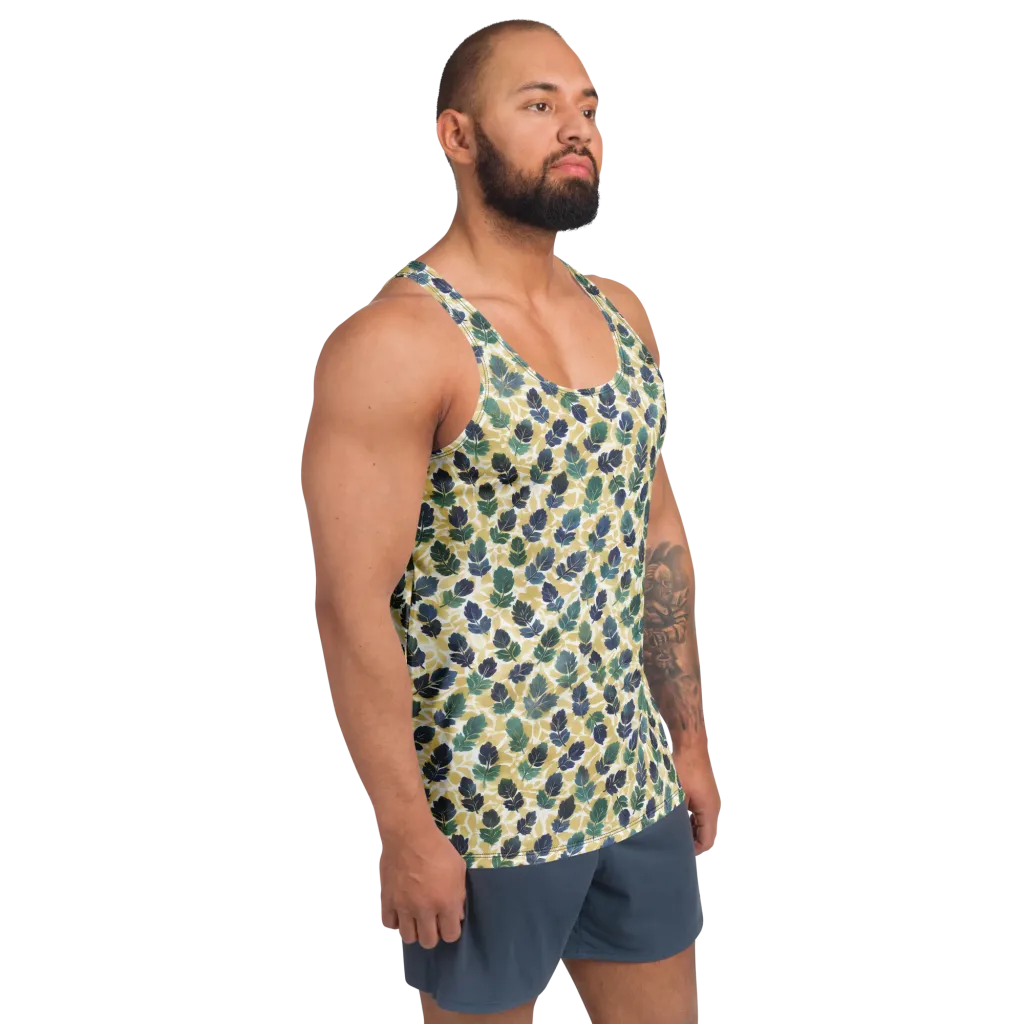 Golden Leaf Drift on Men's Tank Top — Front print