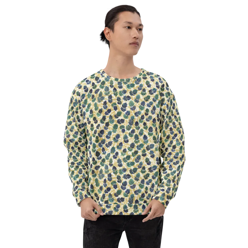 Golden Leaf Drift on Sweatshirt — Front print