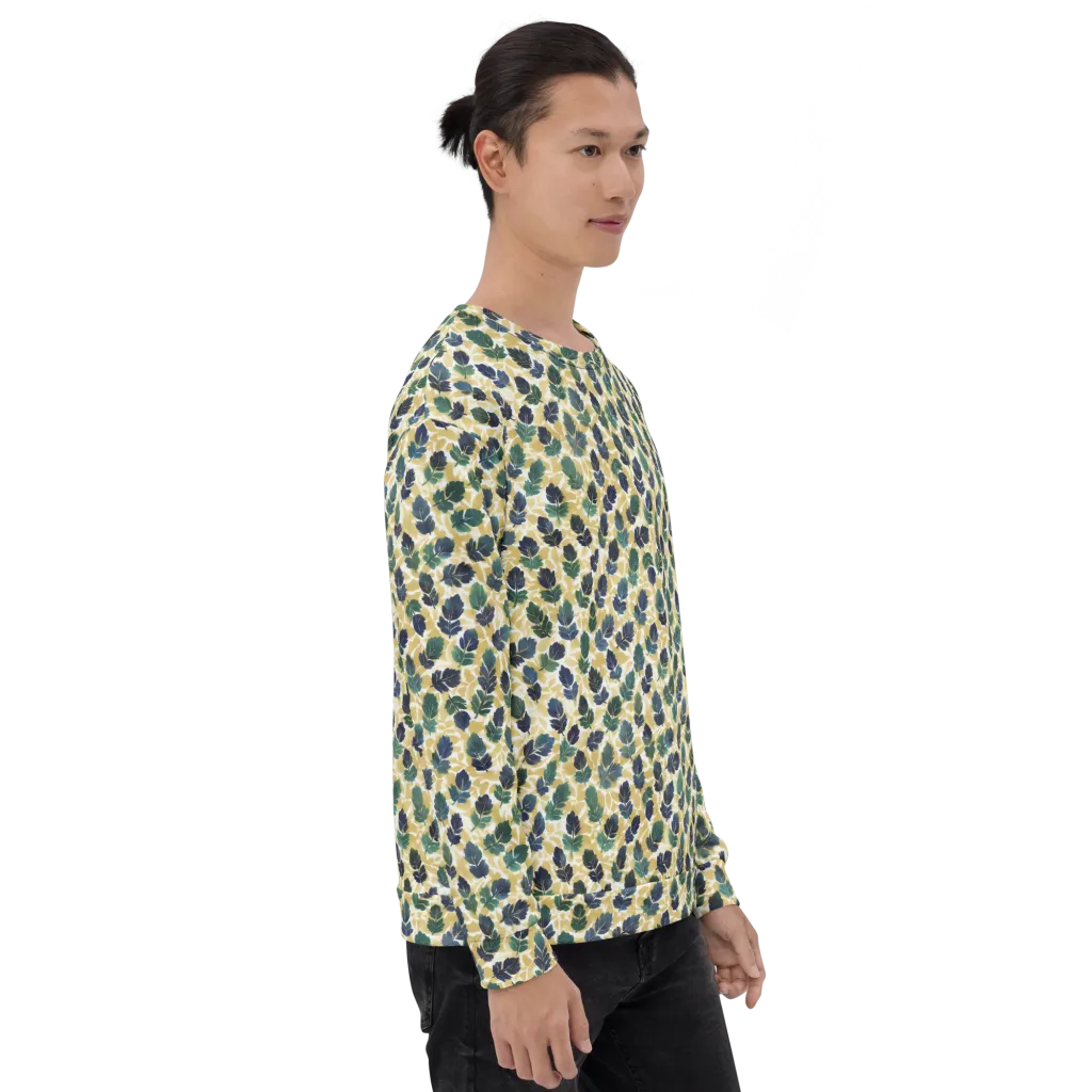 Golden Leaf Drift on Sweatshirt — Right sleeve