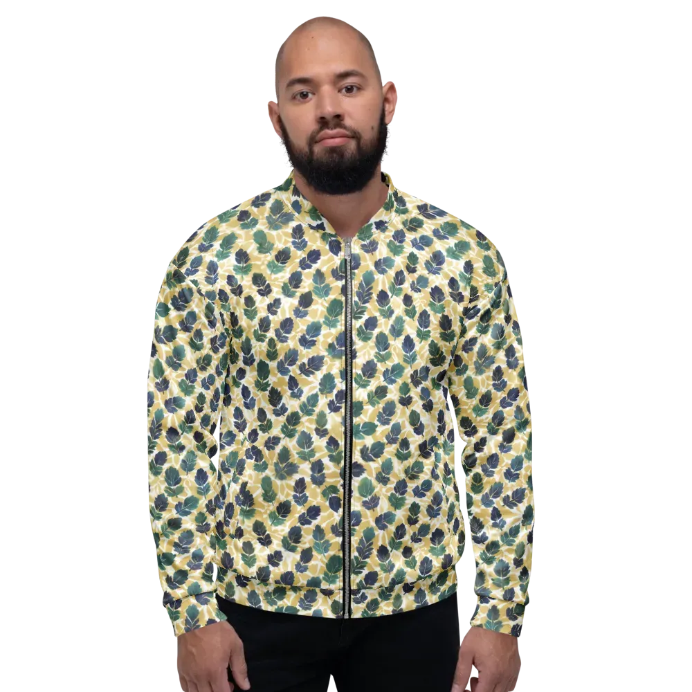 Golden Leaf Drift on Bomber Jacket — Front