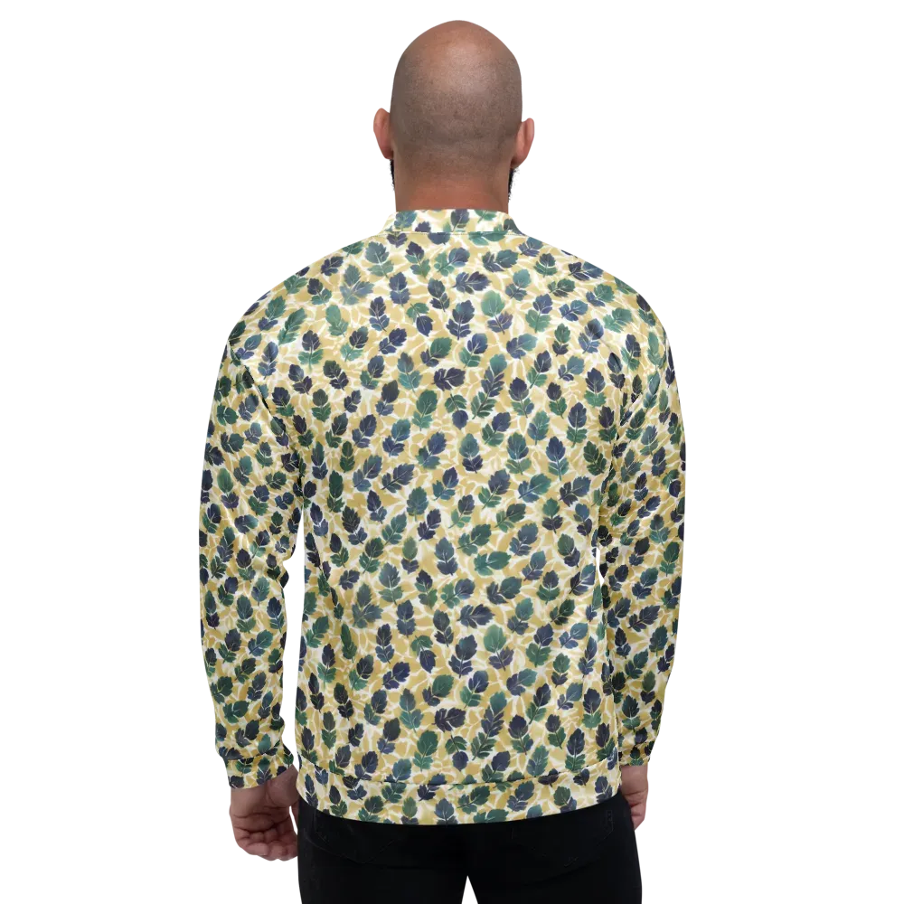 Golden Leaf Drift on Bomber Jacket — Back