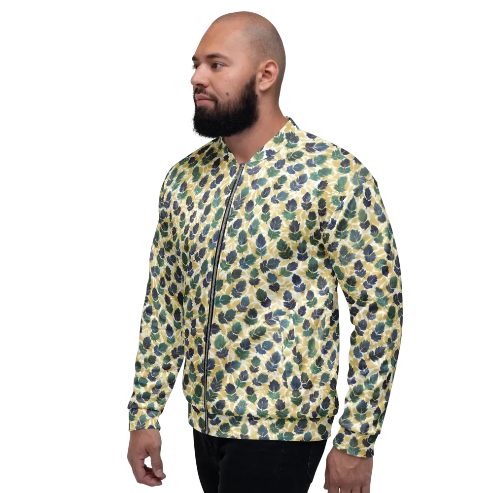 Golden Leaf Drift on Bomber Jacket — Left