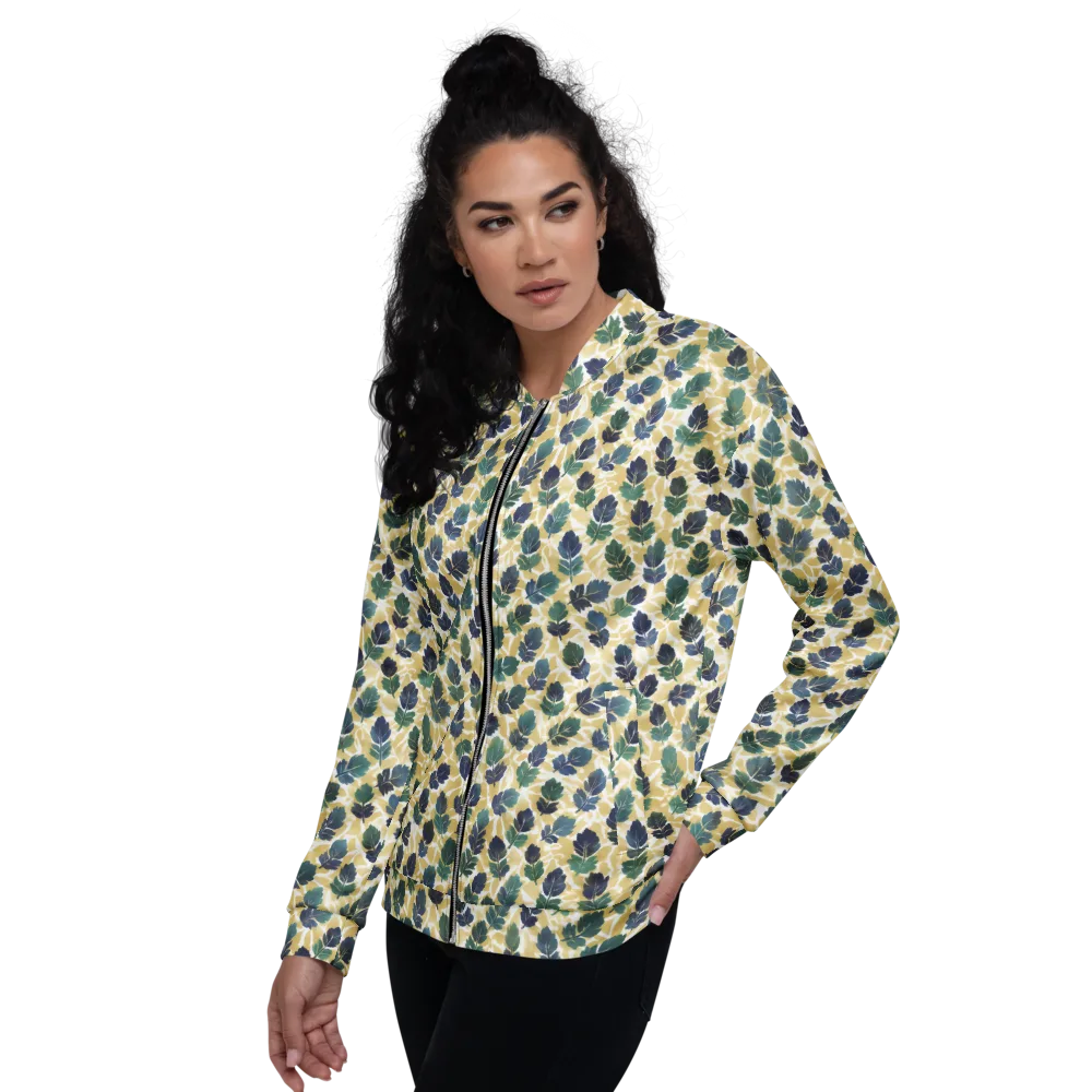 Golden Leaf Drift on Bomber Jacket — Back print