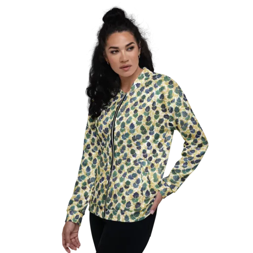 Golden Leaf Drift on a Bomber Jacket