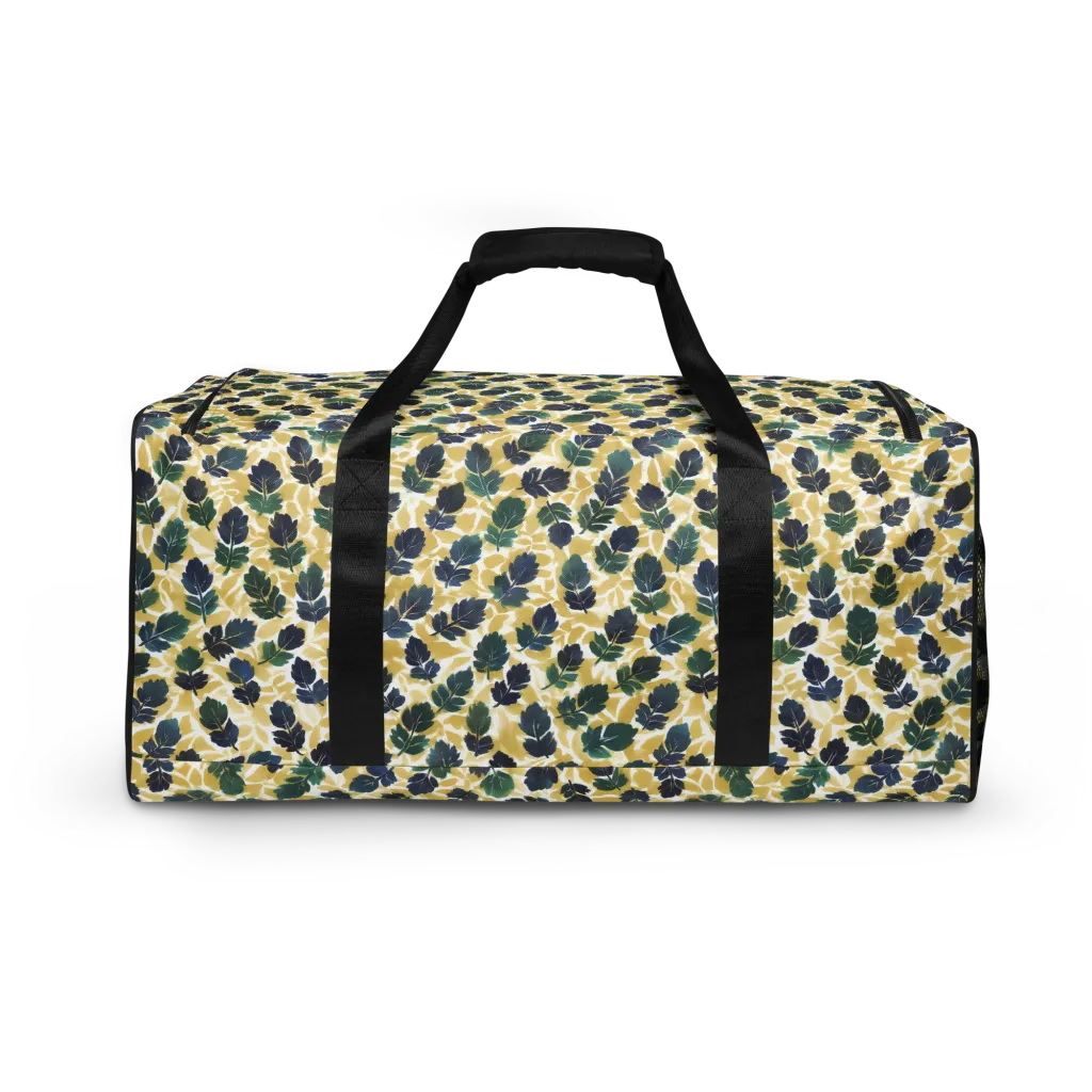 Golden Leaf Drift on Duffle Bag — Back print