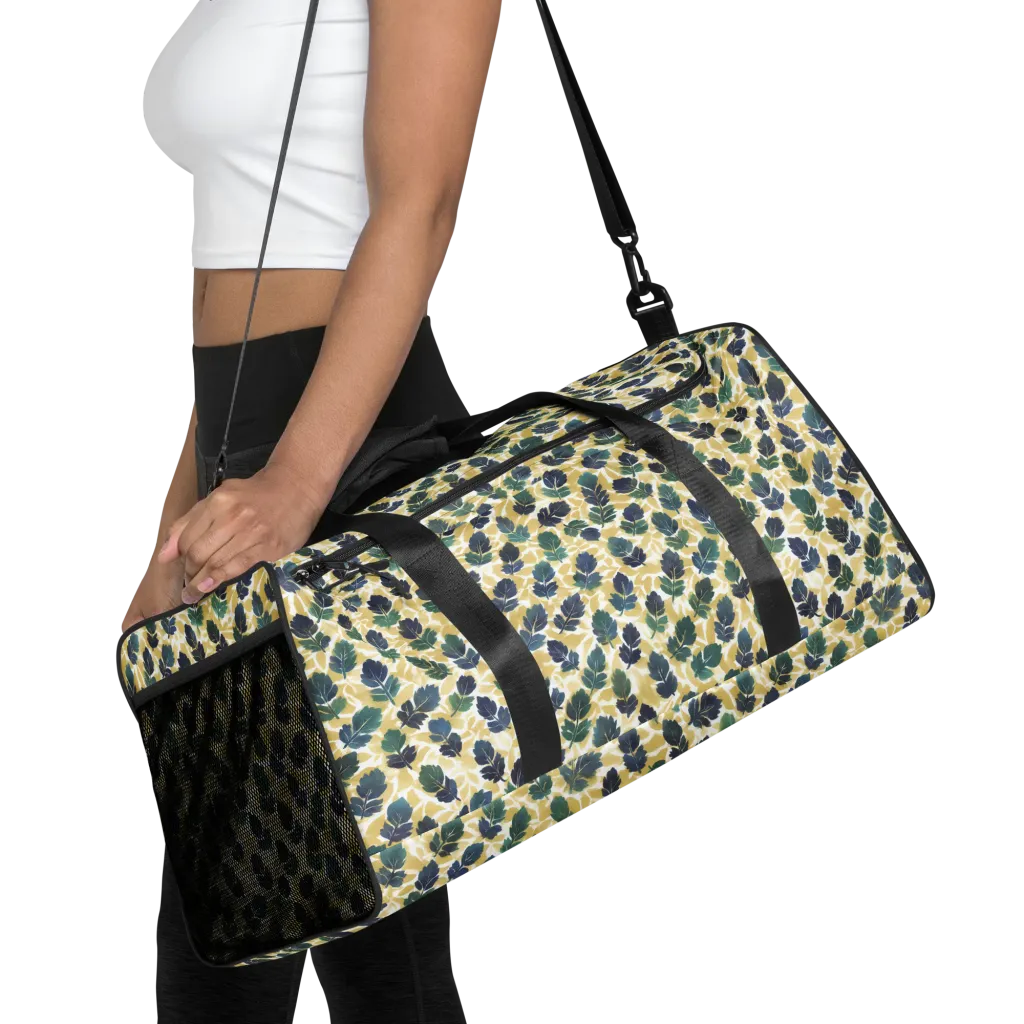 Golden Leaf Drift on Duffle Bag — Front
