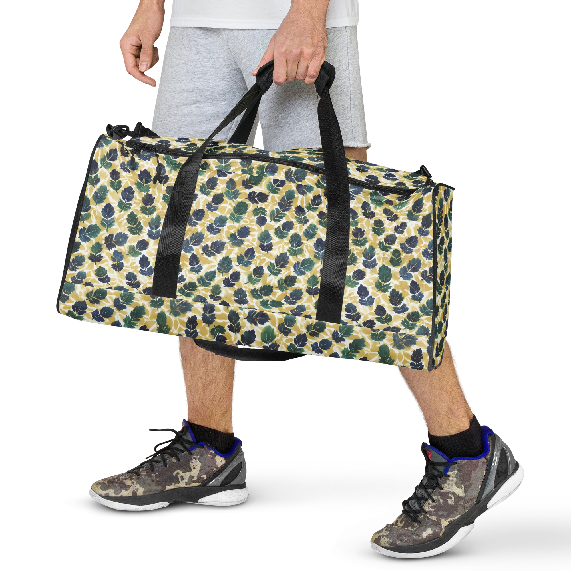 Golden Leaf Drift on Duffle Bag — Front print