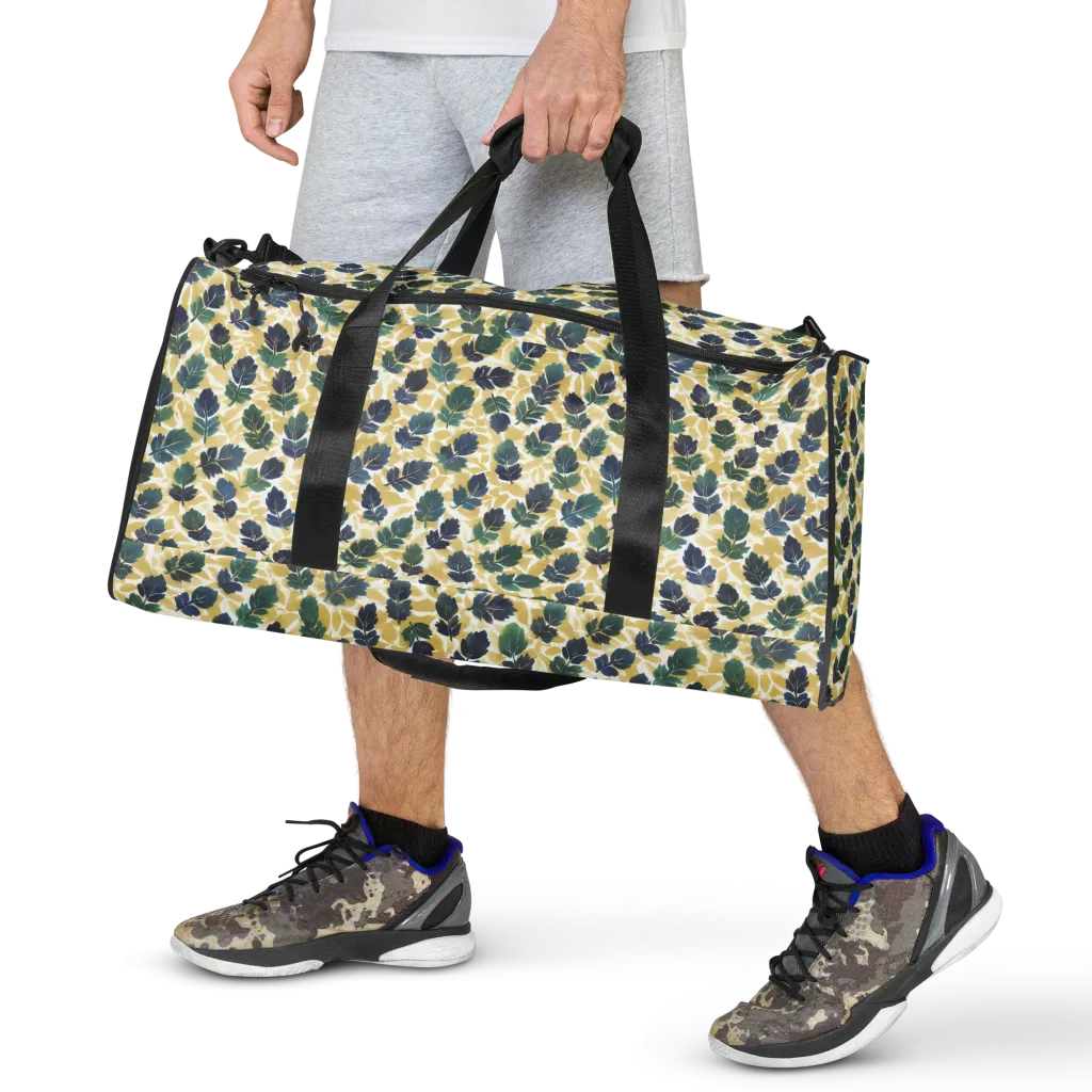 Golden Leaf Drift on Duffle Bag — Front print