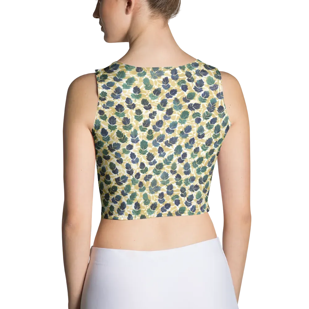 Golden Leaf Drift on Crop Top — Back