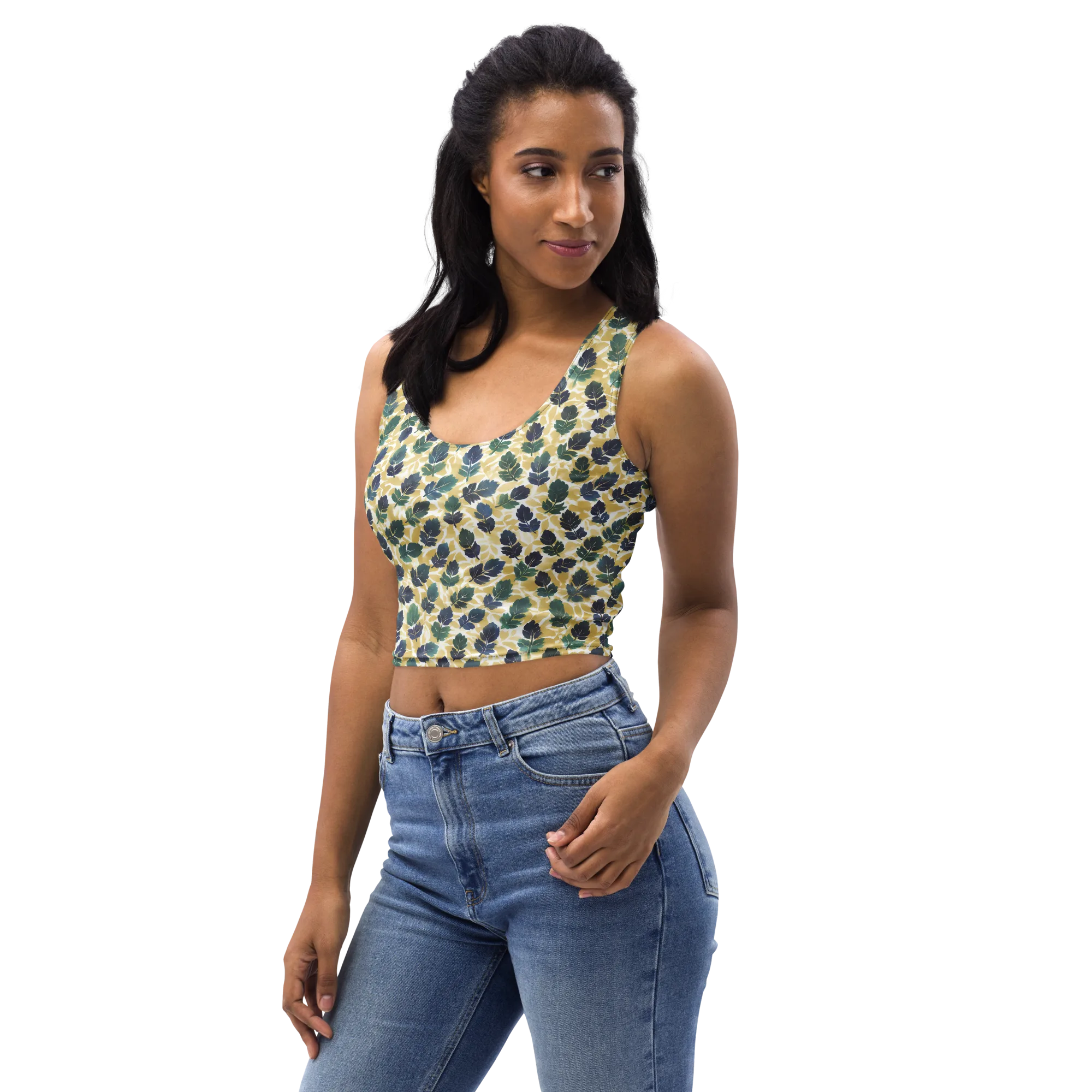 Golden Leaf Drift on Crop Top — Print file