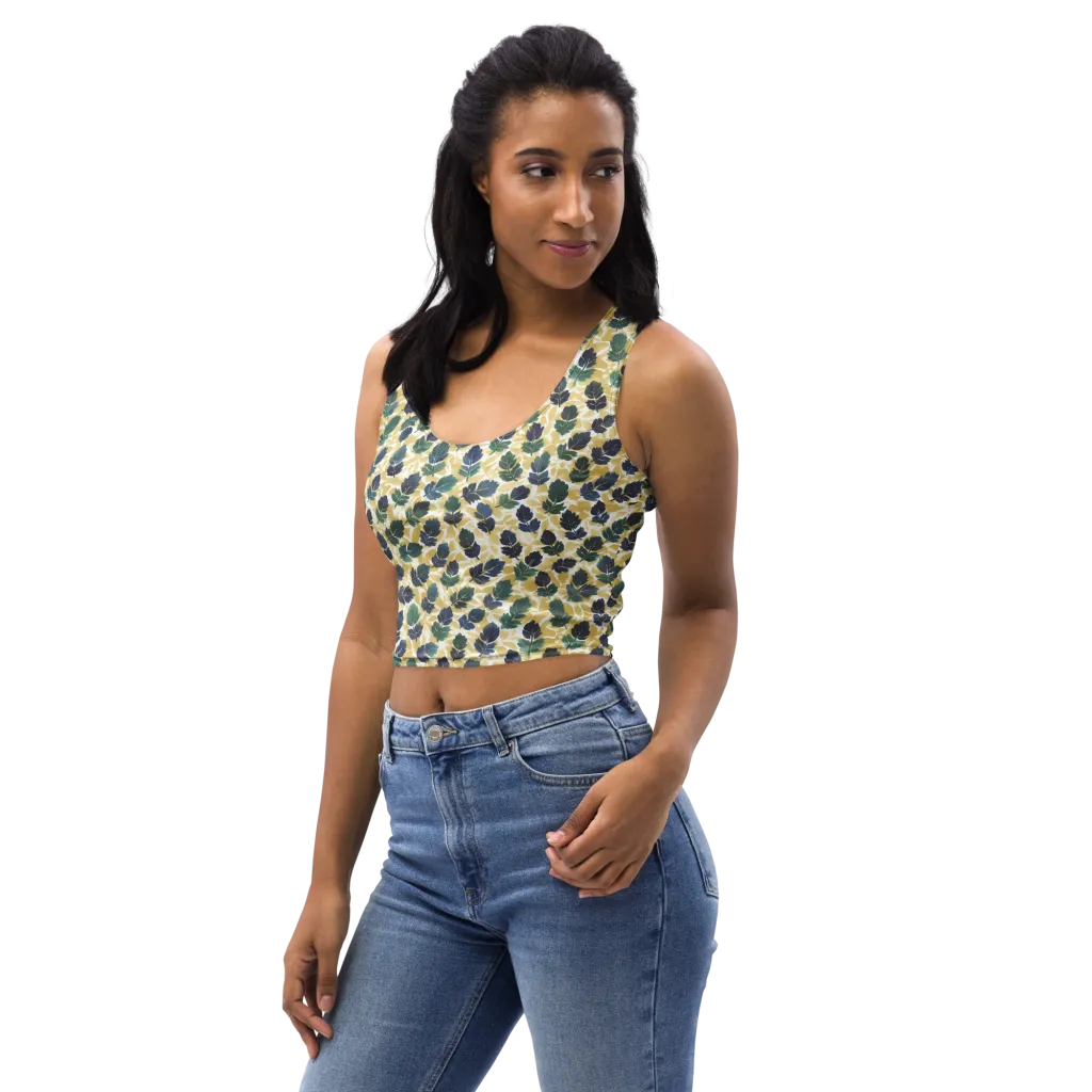 Golden Leaf Drift on Crop Top — Print file