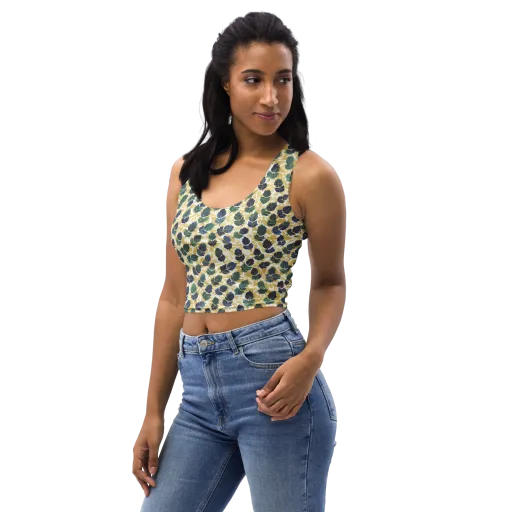 Golden Leaf Drift on a Crop Top