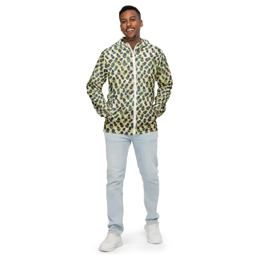Golden Leaf Drift on a Men's Windbreaker