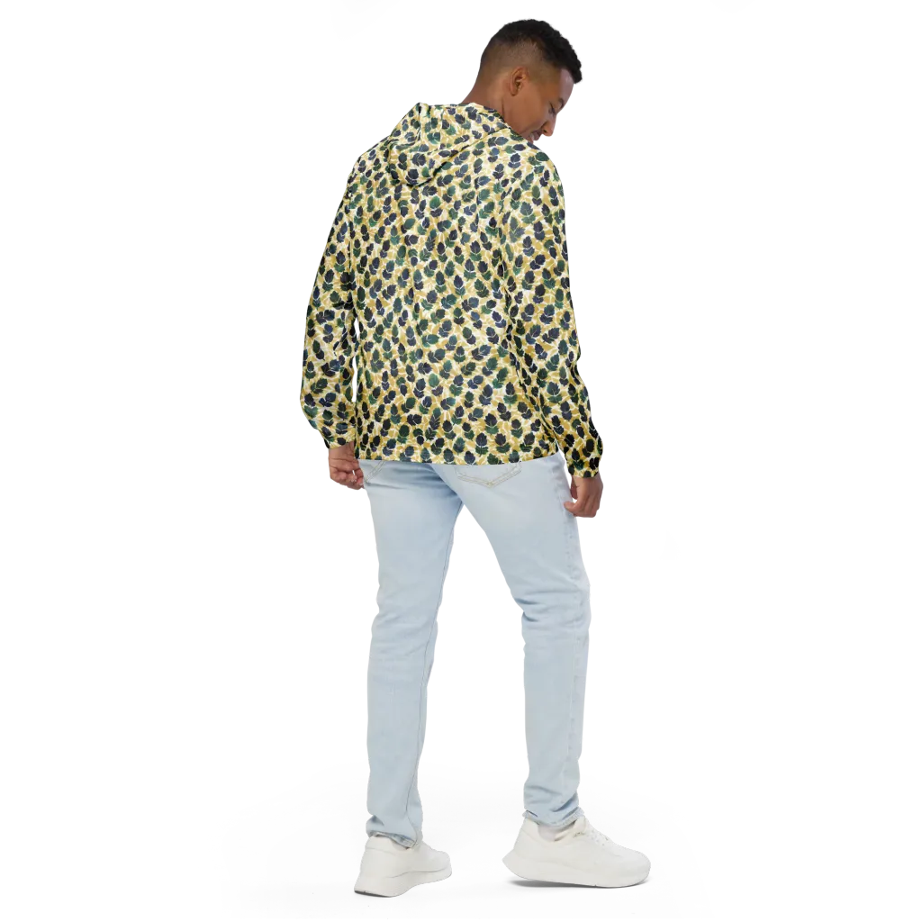 Golden Leaf Drift on Men's Windbreaker — Back