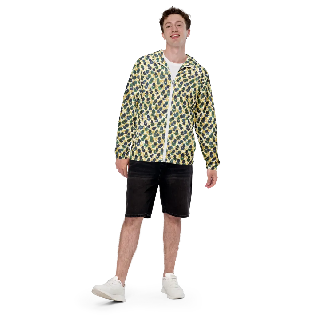 Golden Leaf Drift on Men's Windbreaker — Front print