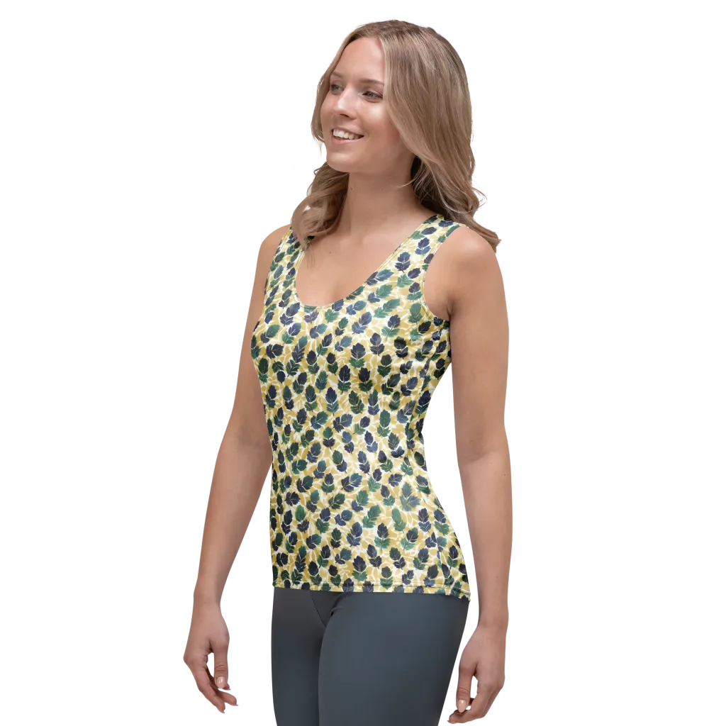 Golden Leaf Drift on Women's Tank Top — Left Front