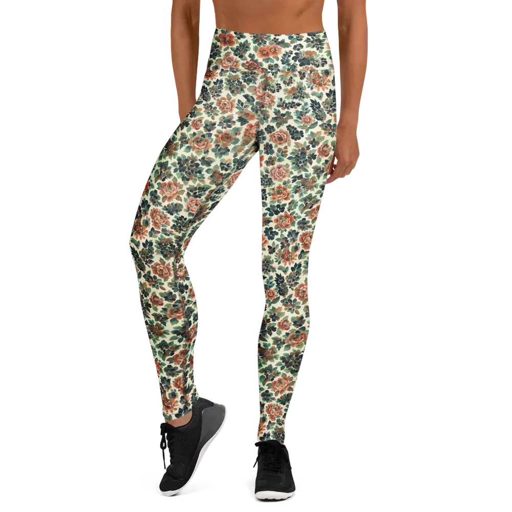 Twilight Rose Garden on Yoga Leggings — Front