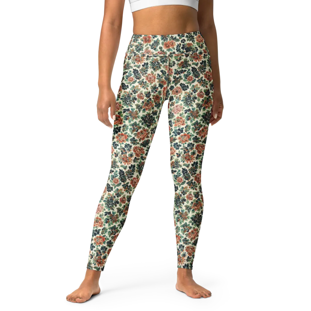 Twilight Rose Garden on Yoga Leggings — Print file