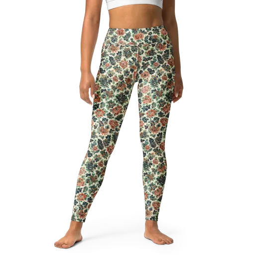 Twilight Rose Garden on a Yoga Leggings