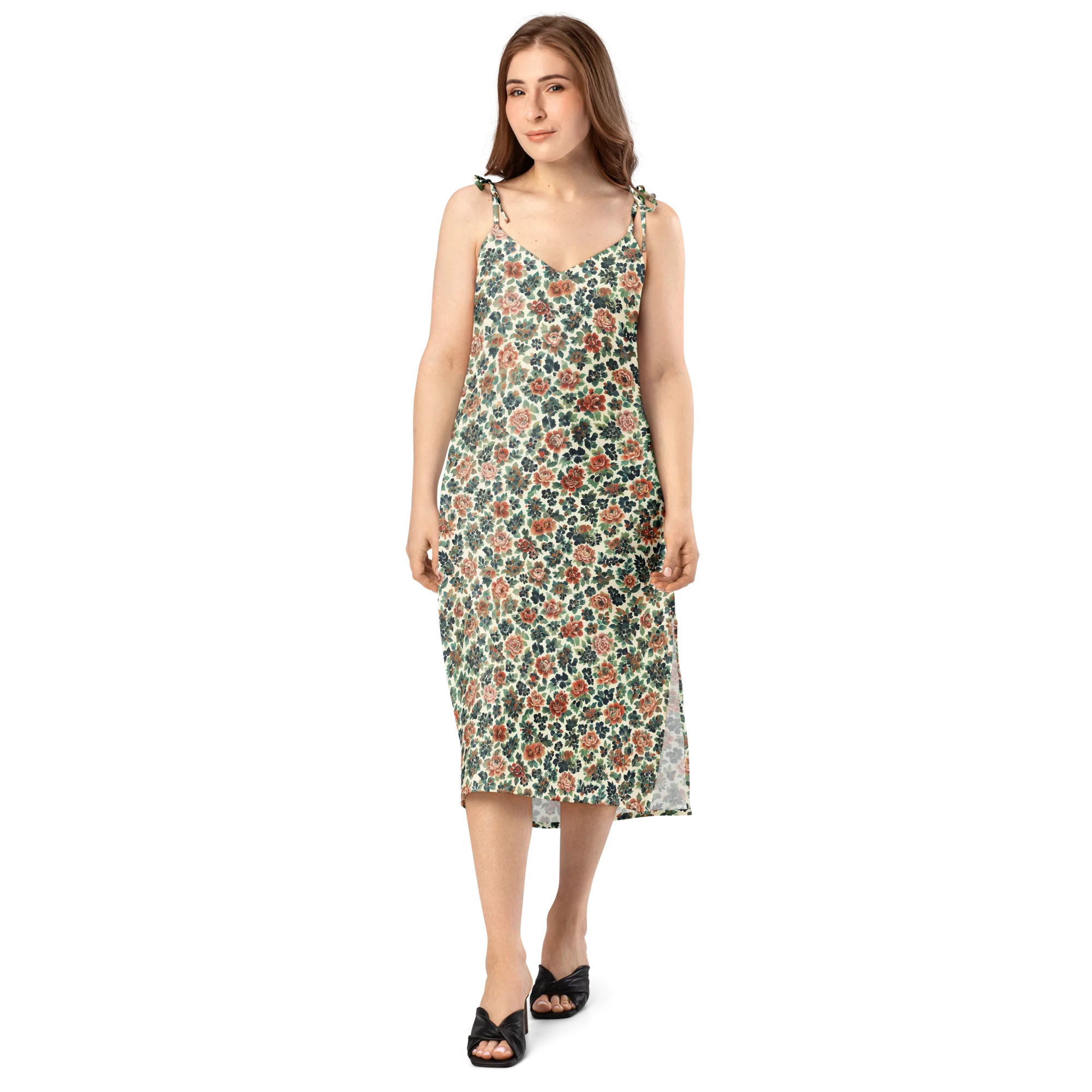 Twilight Rose Garden on Slip Dress — Front