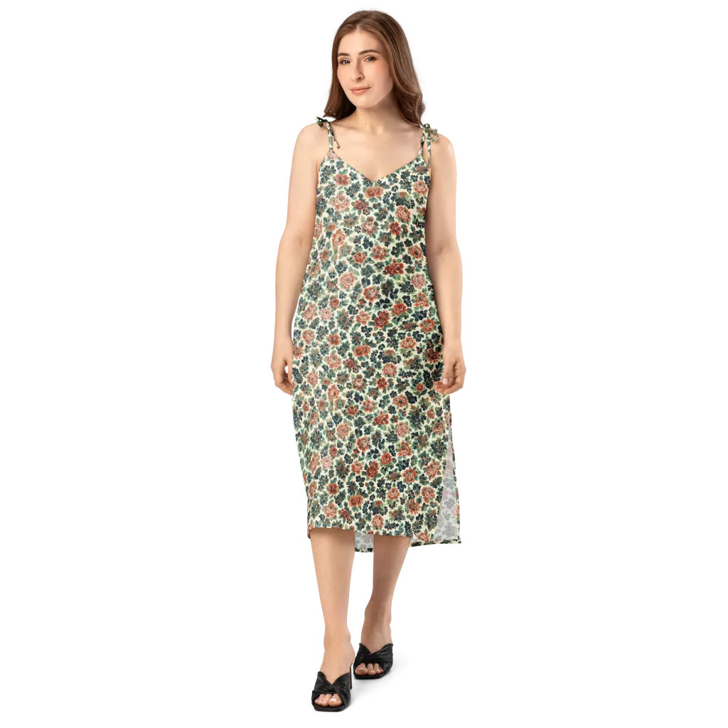 Twilight Rose Garden on Slip Dress — Front