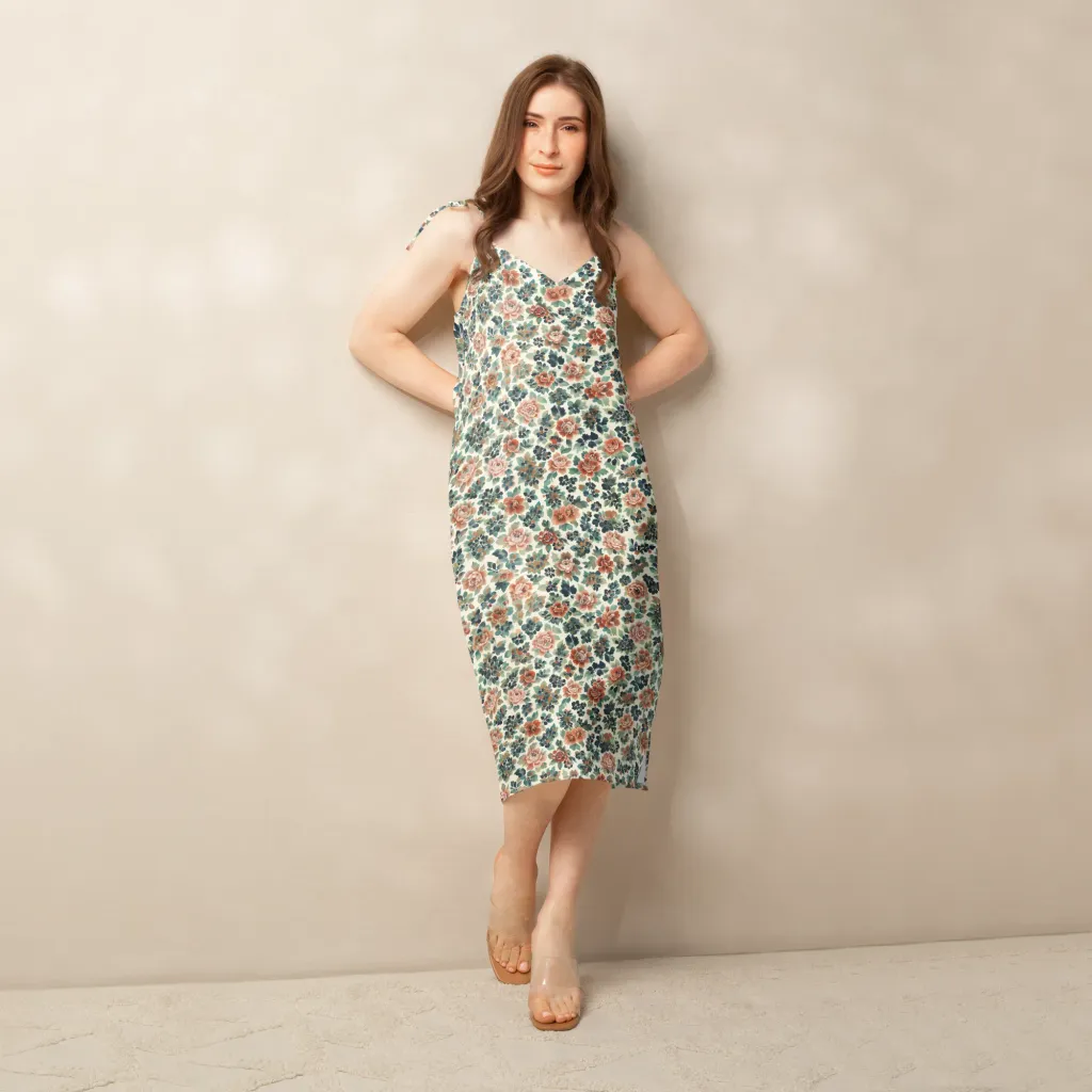 Twilight Rose Garden on Slip Dress — Back print