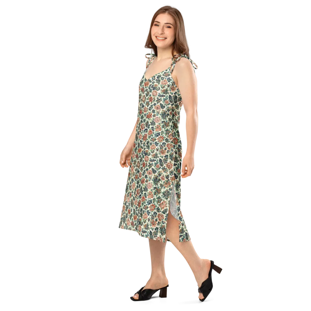 Twilight Rose Garden on Slip Dress — Left Front