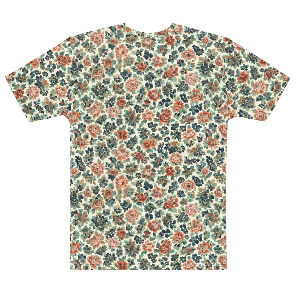 Twilight Rose Garden on Men's Cotton Crew Neck T-Shirt — Front print