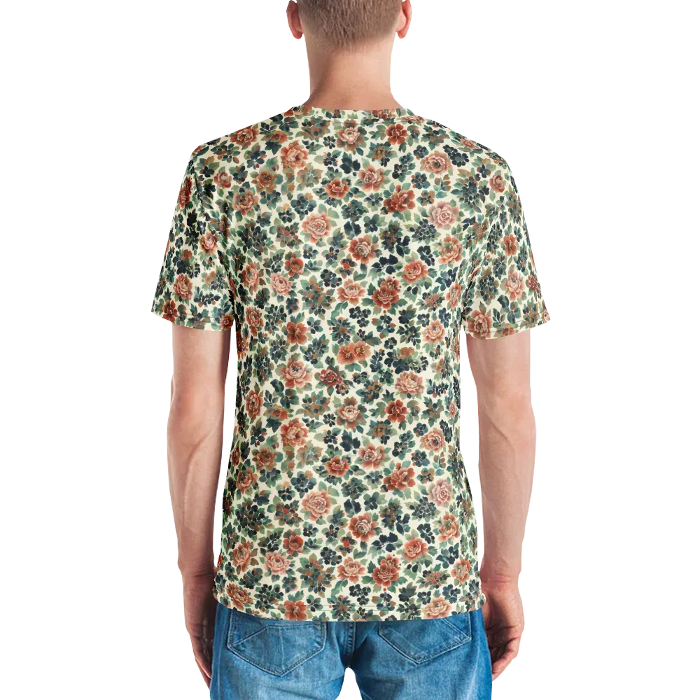 Twilight Rose Garden on Men's Crew Neck T-Shirt — Back