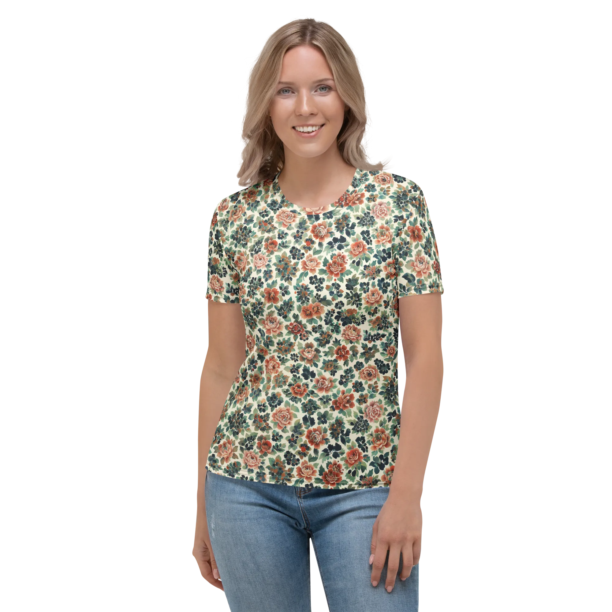 Twilight Rose Garden on Women's Crew Neck T-Shirt — Front