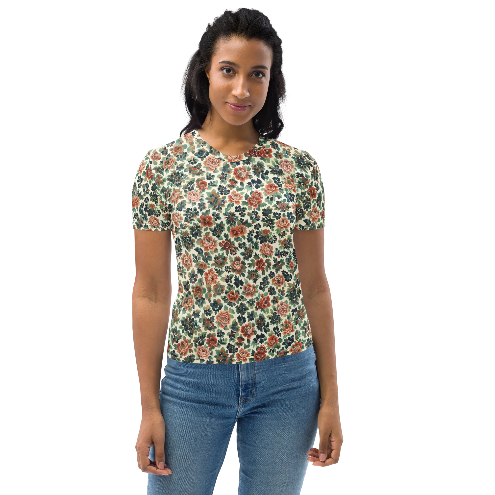 Twilight Rose Garden on Women's Crew Neck T-Shirt — Print file