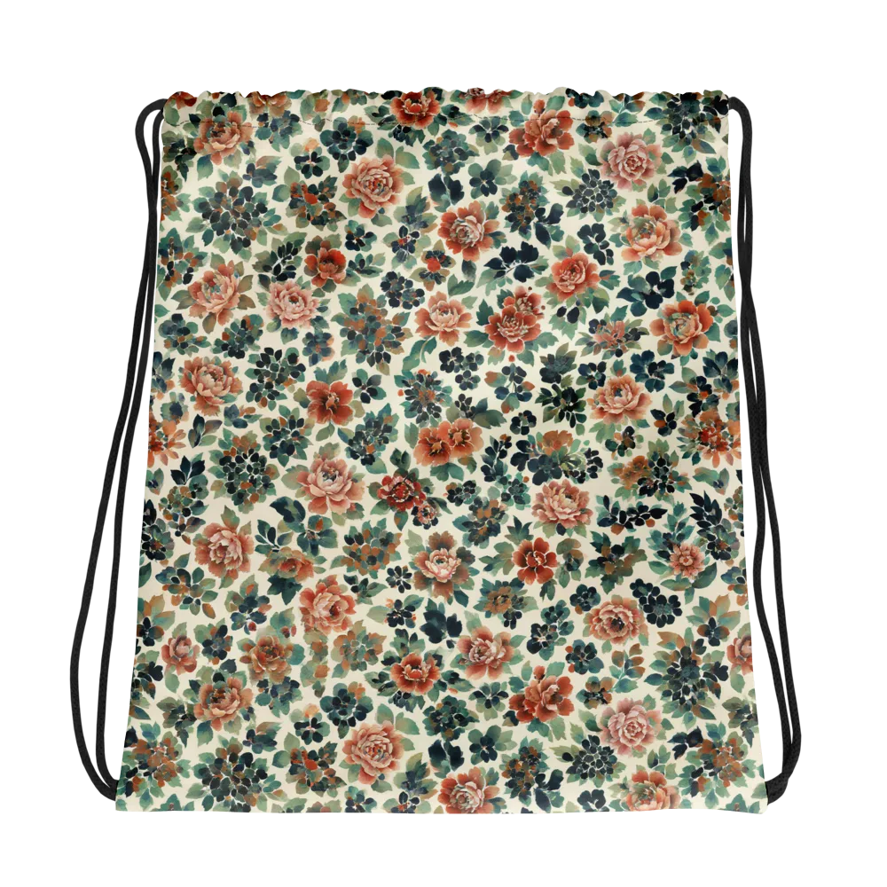 Twilight Rose Garden on Drawstring Bag — Mockup