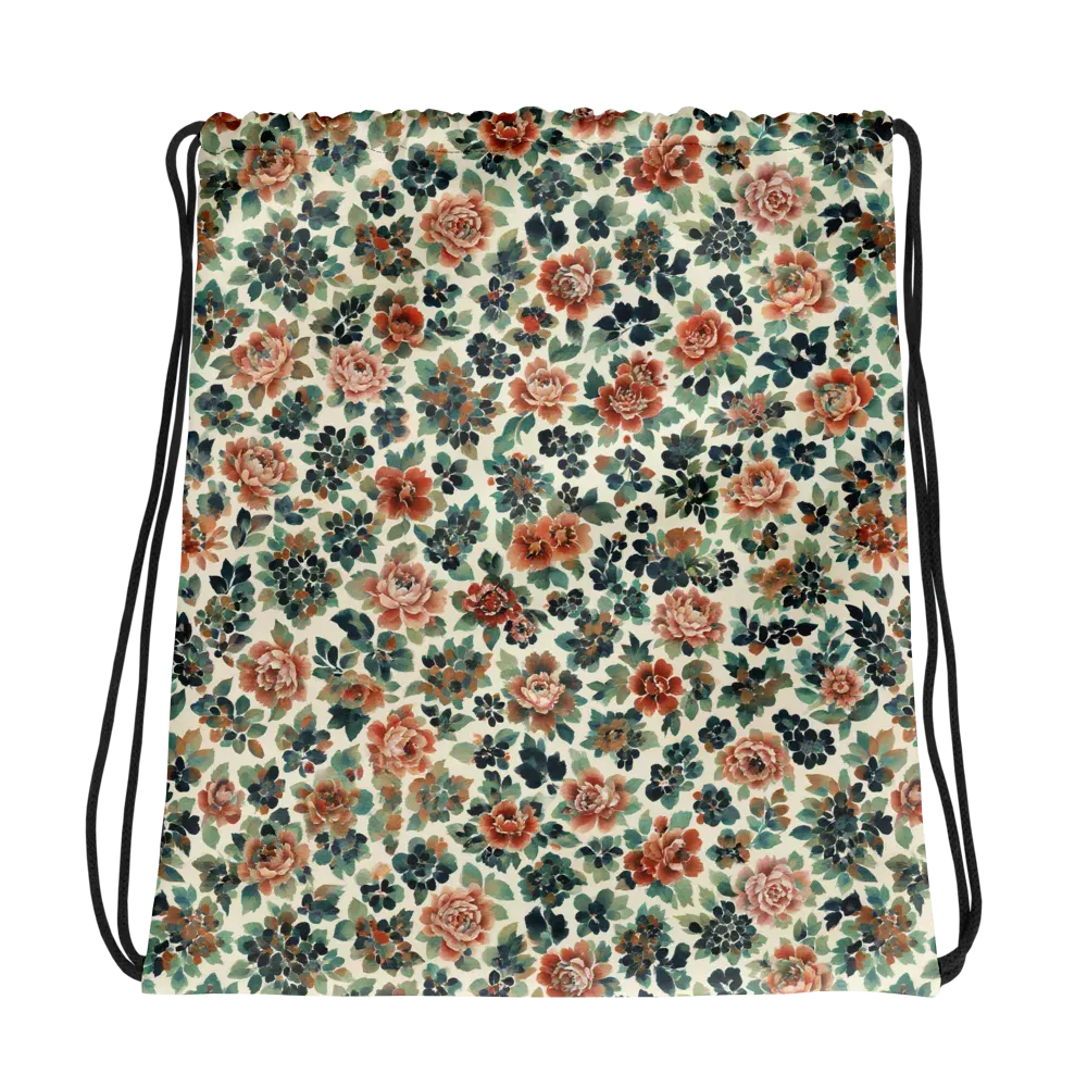 Twilight Rose Garden on Drawstring Bag — Mockup
