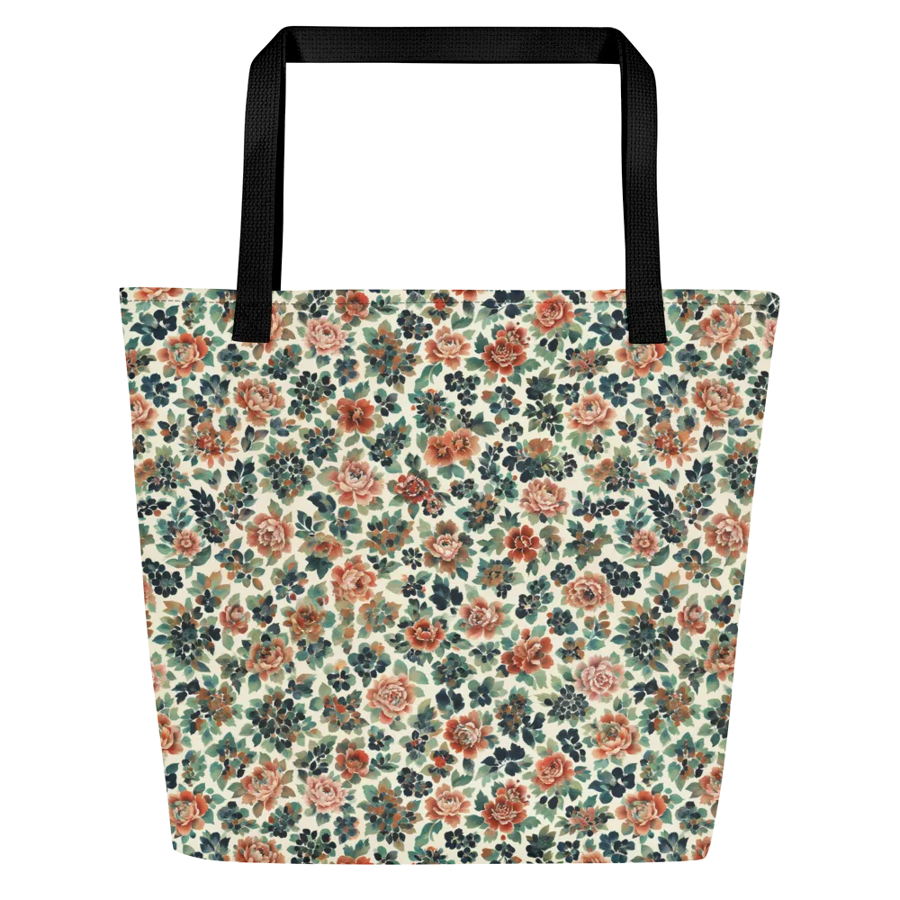 Twilight Rose Garden on Large Tote Bag W/ Pocket — Front