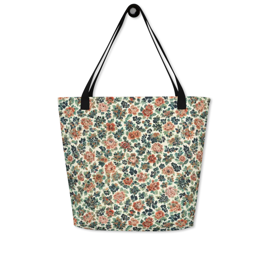 Twilight Rose Garden on Large Tote Bag W/ Pocket — Print file