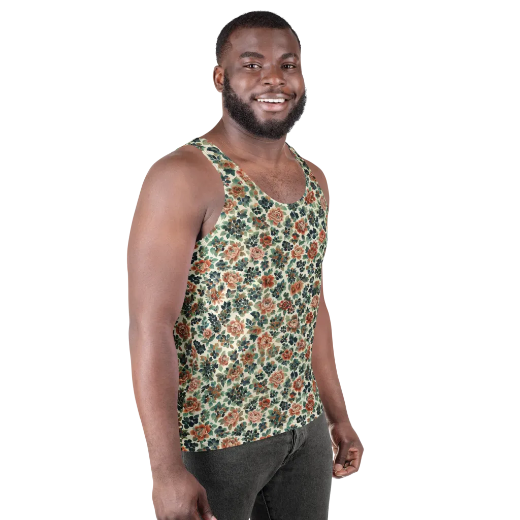 Twilight Rose Garden on Men's Tank Top — Right Front