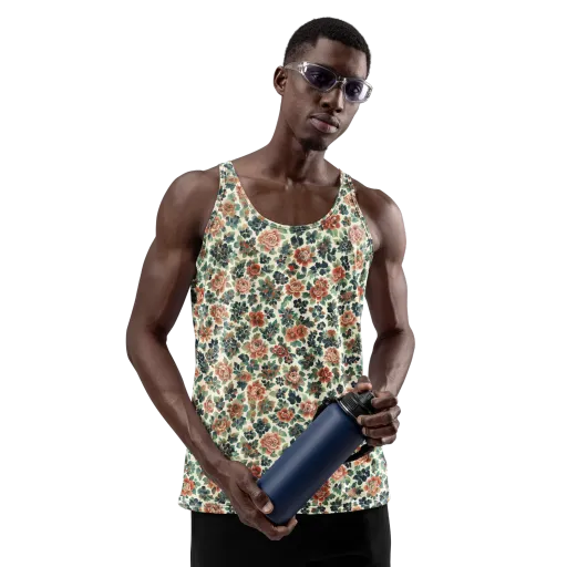 Twilight Rose Garden on a Men's Tank Top