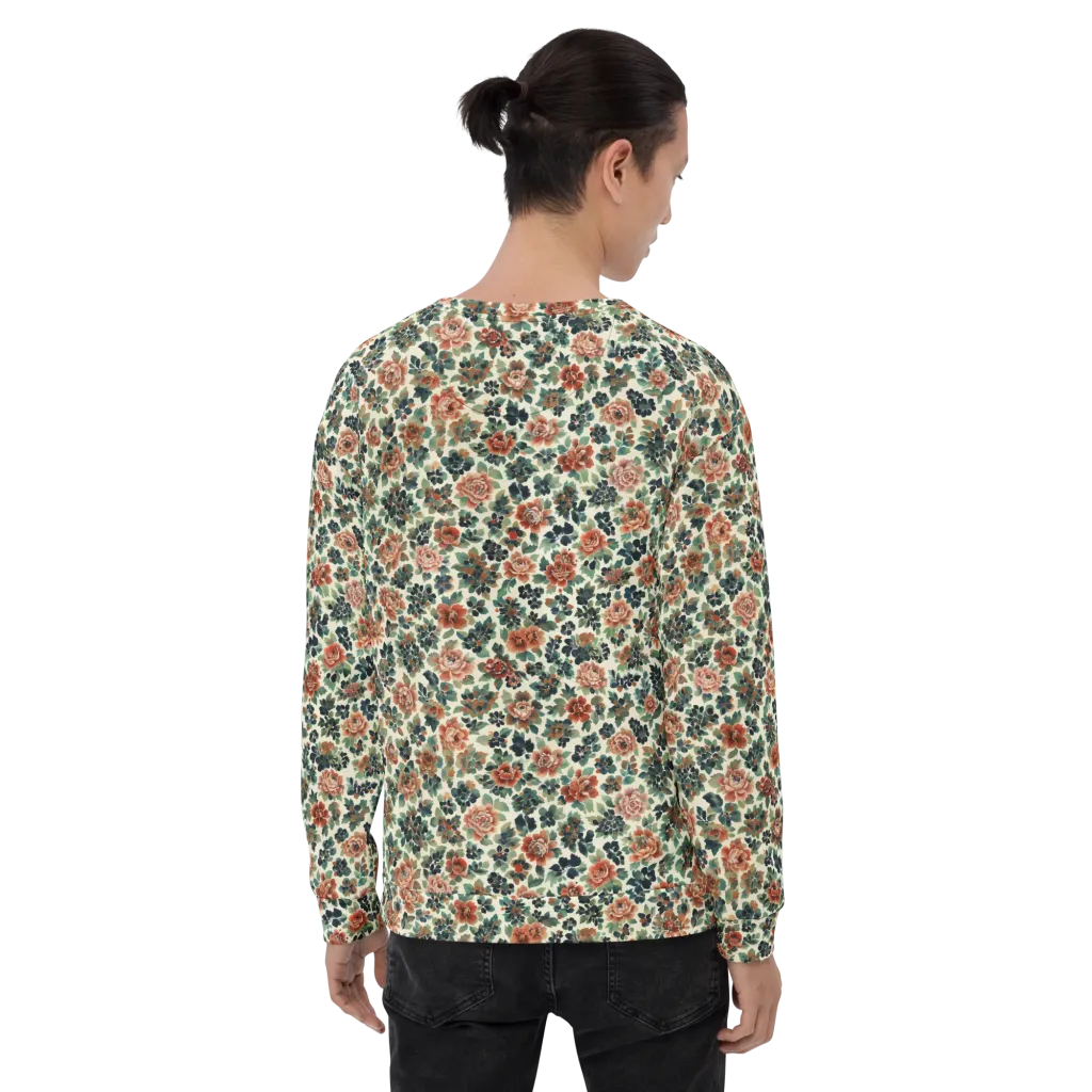 Twilight Rose Garden on Sweatshirt — Back print