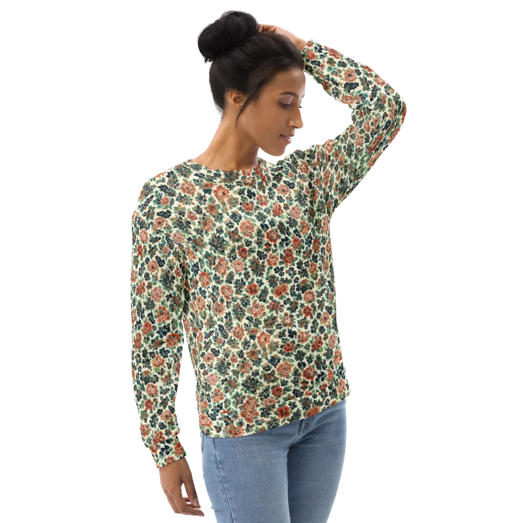 Twilight Rose Garden on Sweatshirt — Right sleeve