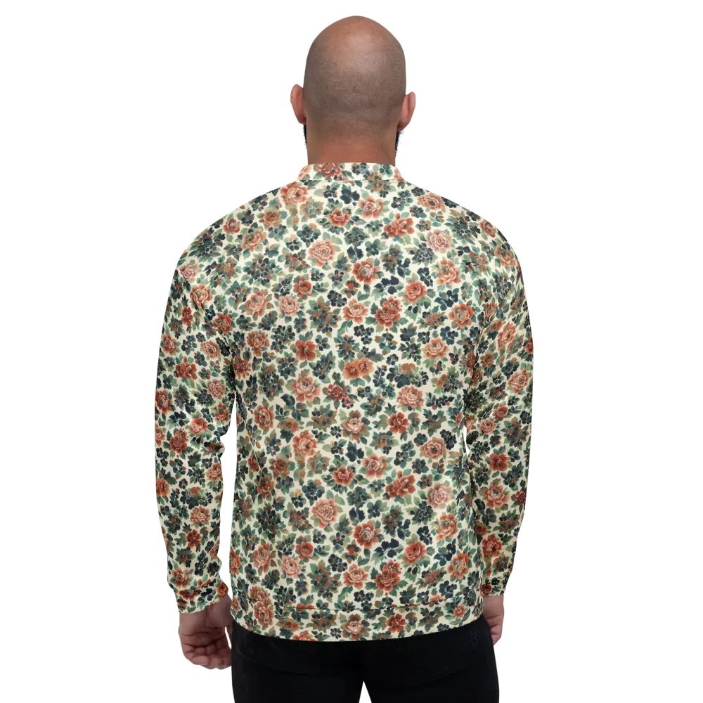 Twilight Rose Garden on Bomber Jacket — Back