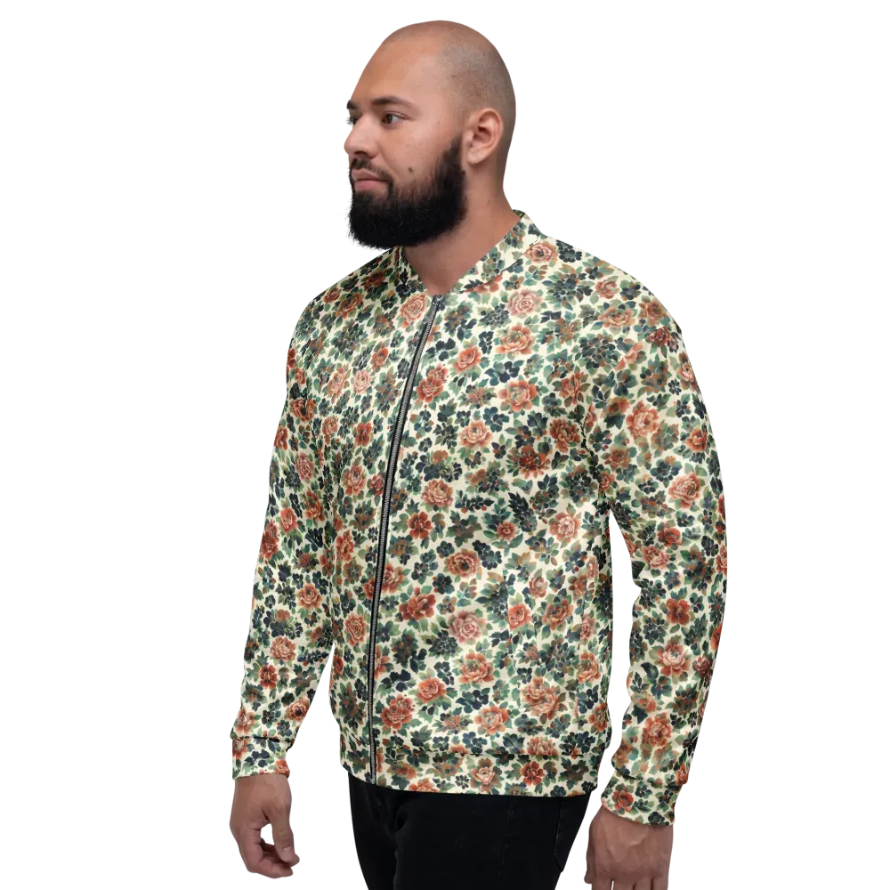 Twilight Rose Garden on Bomber Jacket — Left