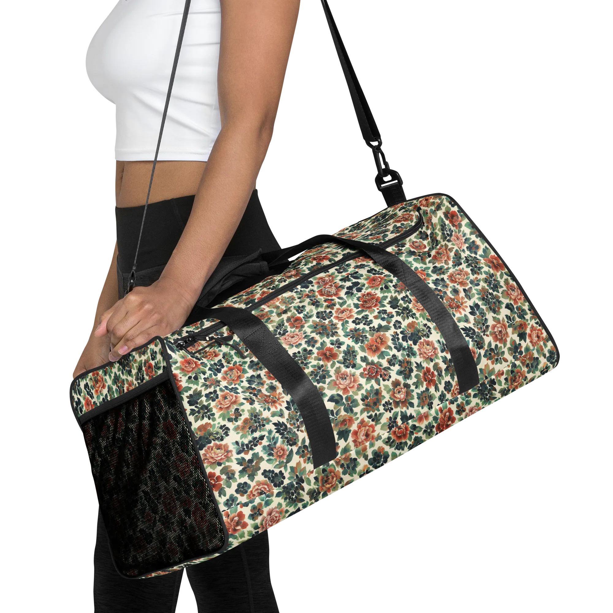 Twilight Rose Garden on Duffle Bag — Front