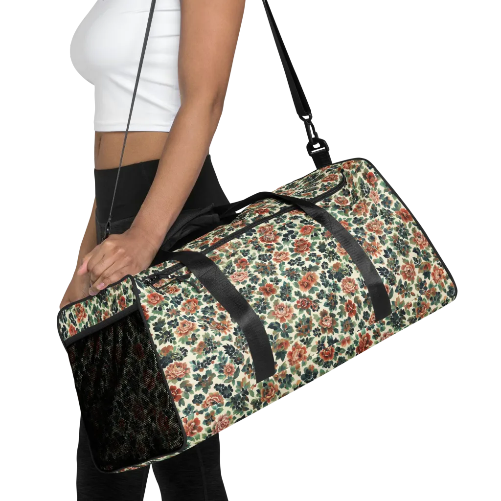 Twilight Rose Garden on Duffle Bag — Front