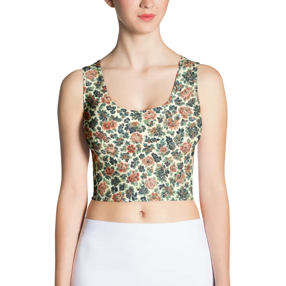 Twilight Rose Garden on Crop Top — Front